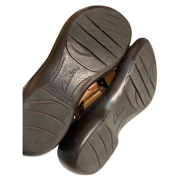 Clarks Bendables Ina Honey Tan Leather Sandals Shoes Strappy Open Toe Sz 6 - Picture 7 of 9